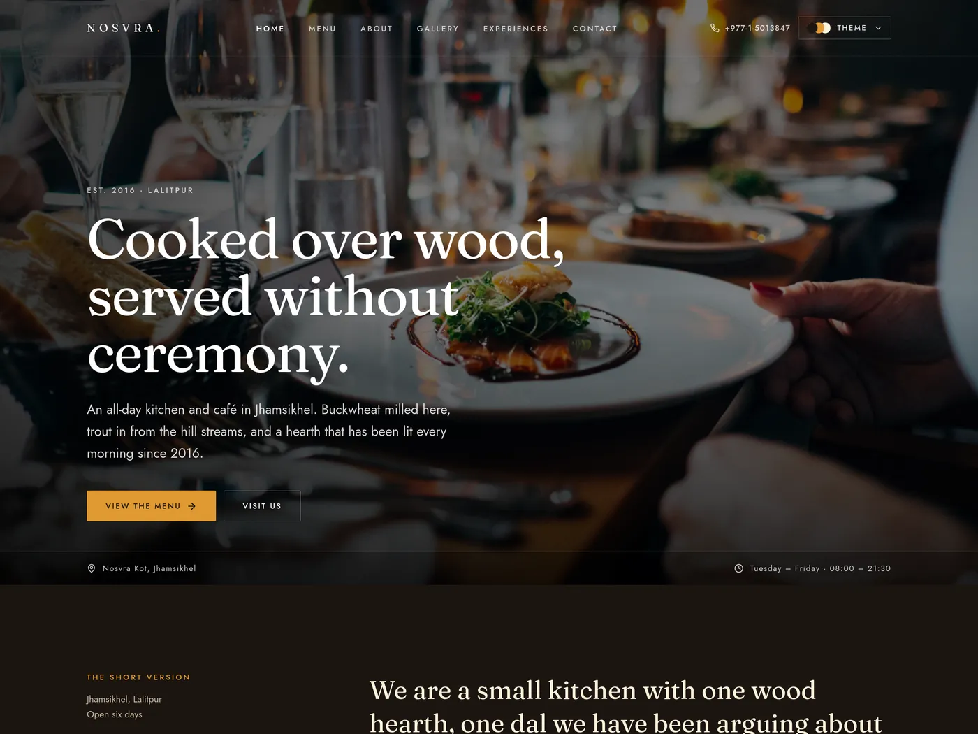 Restaurant — demo site homepage